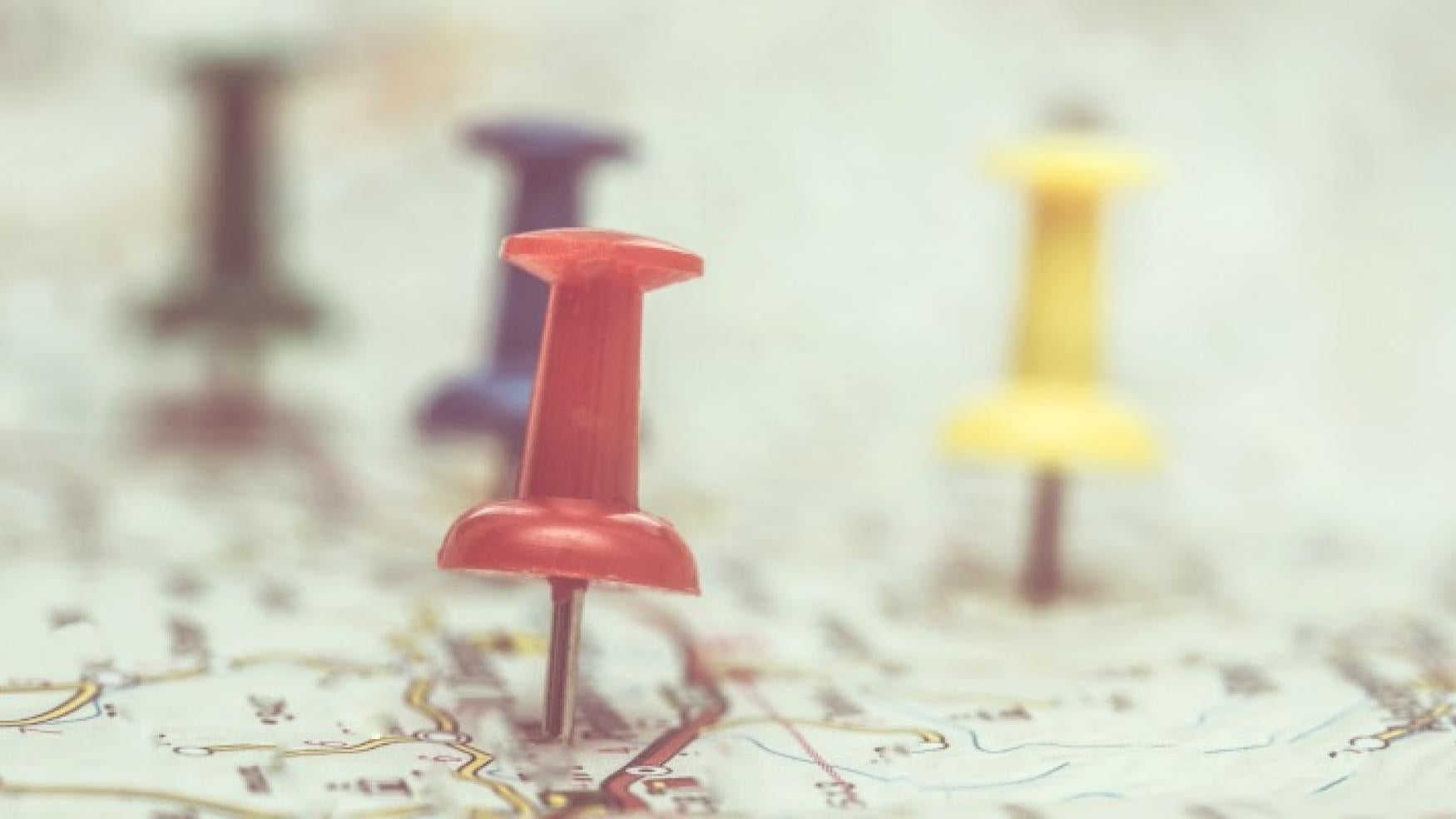 pins on a map