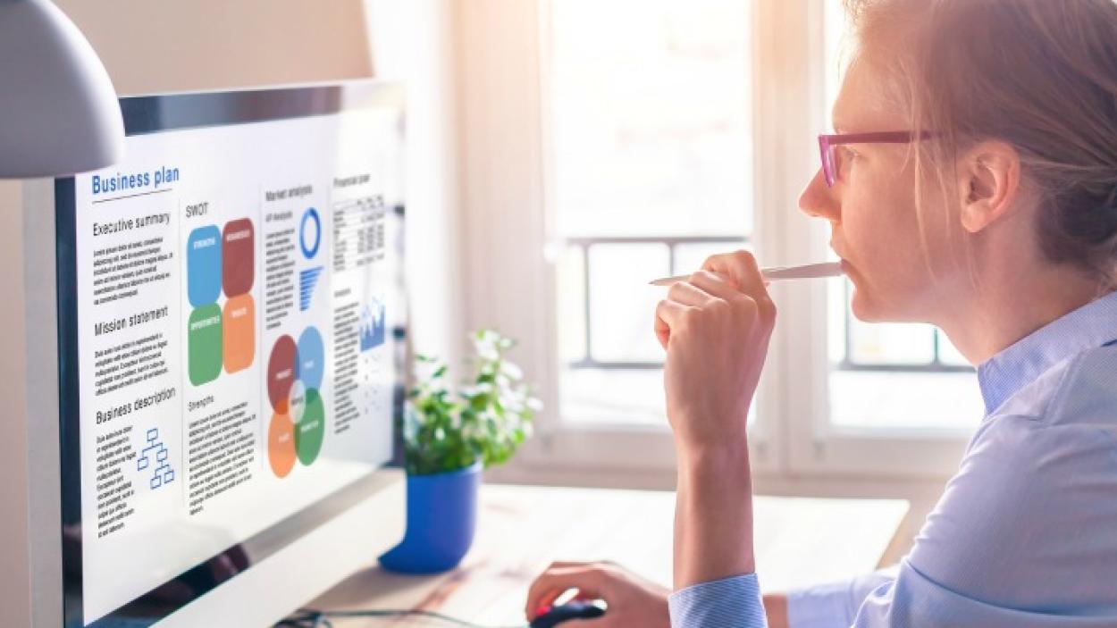 person creating a business plan