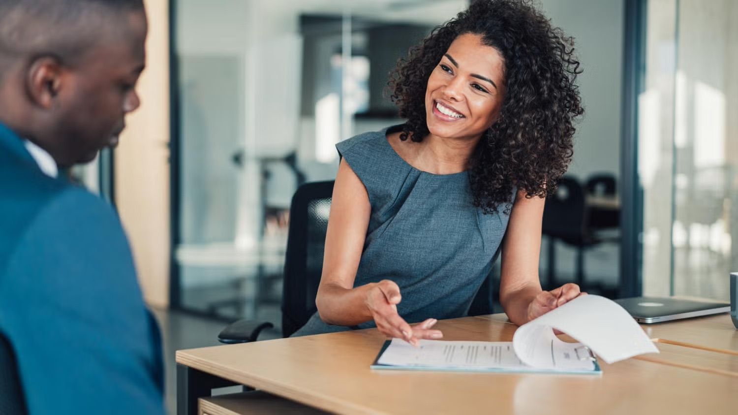two people in business meeting