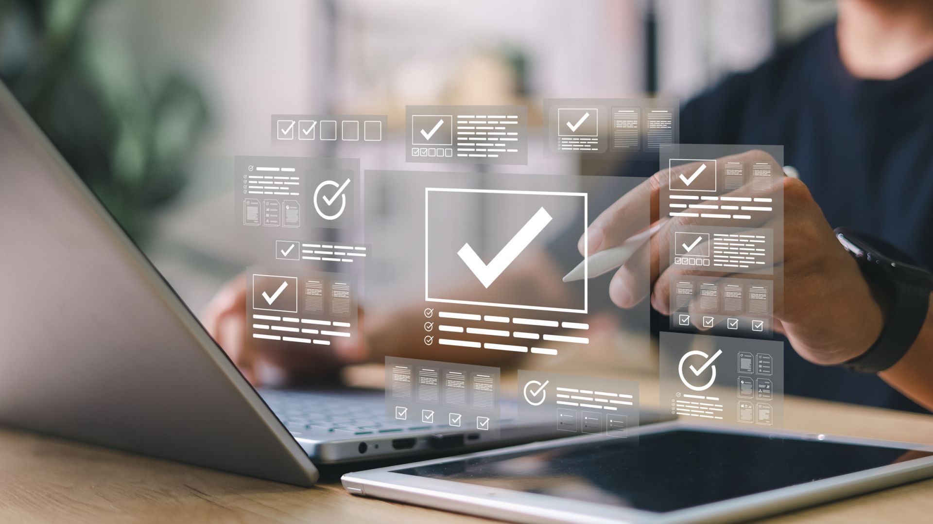 businesswoman writing in notebook