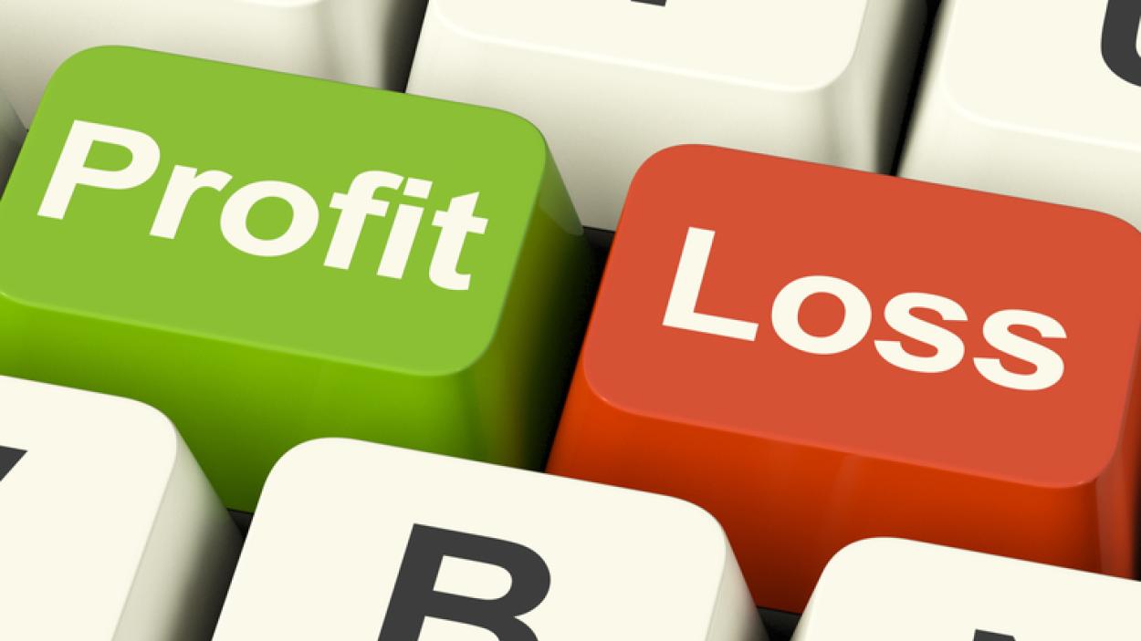 profit and loss buttons on a keyboard