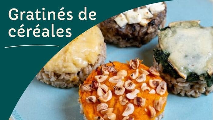 Céréales et légumes en plats chaleureux