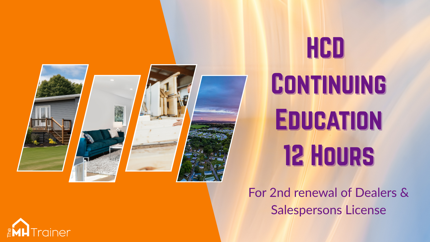 12 Hour HCD Continuing Education Courses
