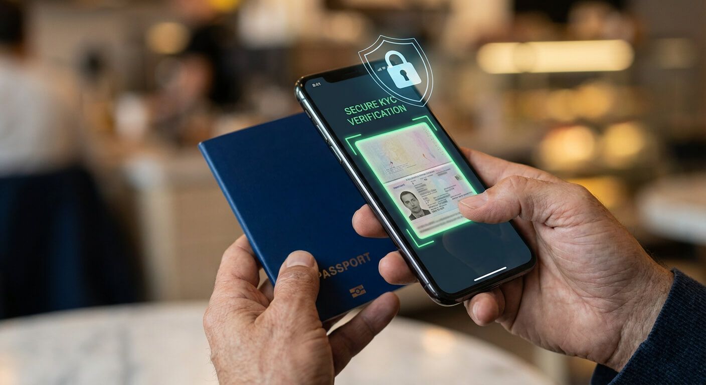 فرآیند احراز هویت (KYC) و اسکن پاسپورت با گوشی موبایل برای افتتاح حساب واقعی فارکس