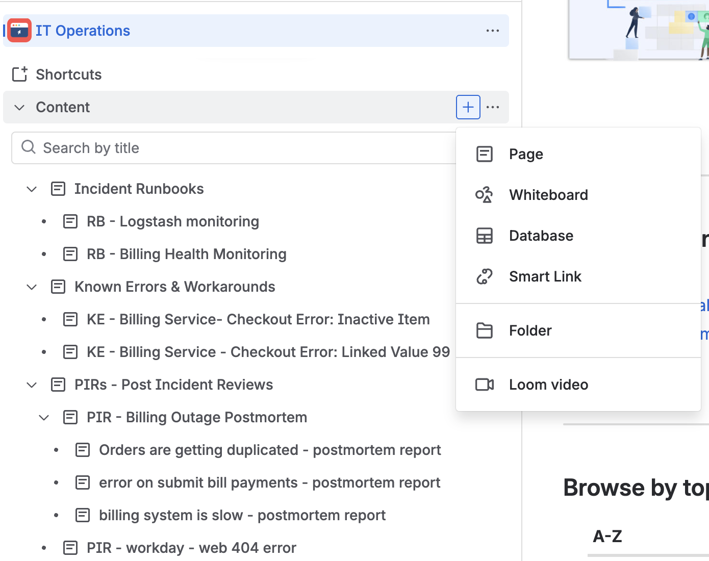 A space with content in it