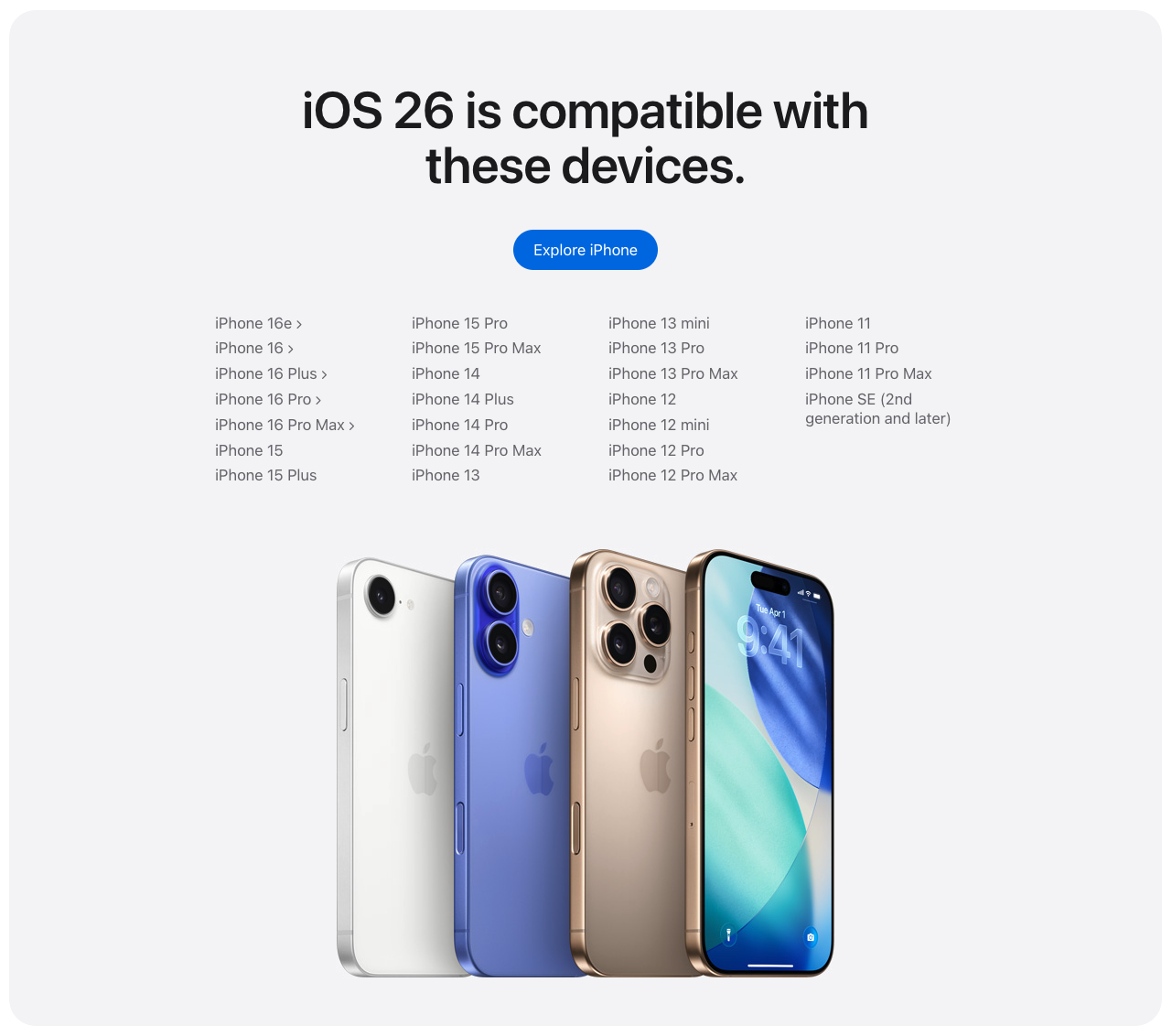 iOS 26 iPhone Compatibility