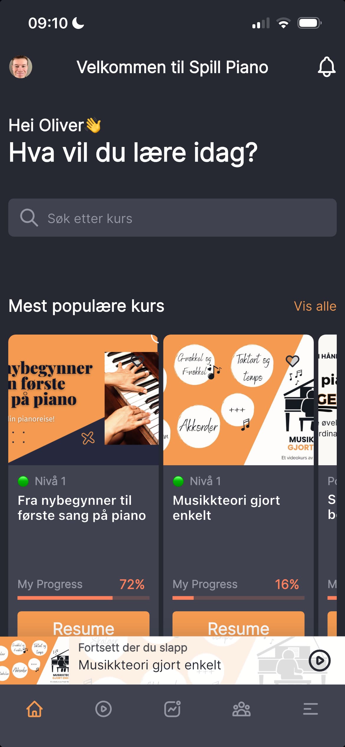 Spill Piano-appen på mobil