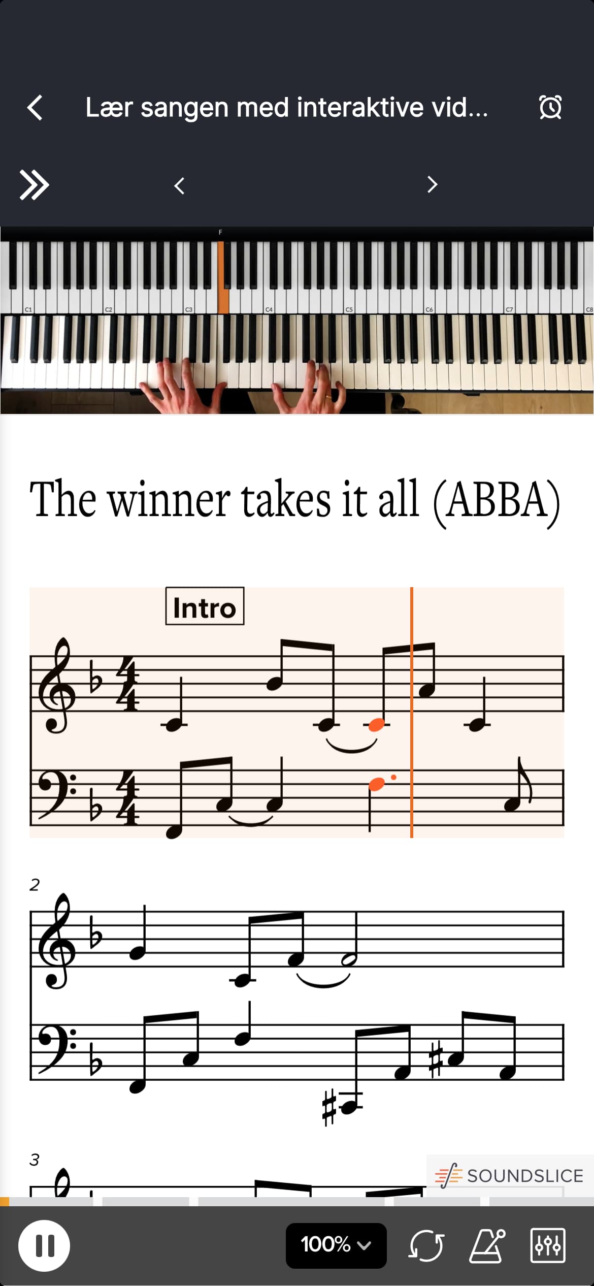 Smarte noter i Spill Piano-appen