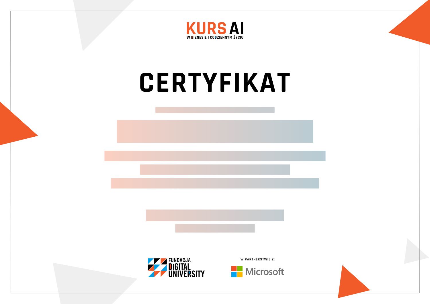 Certyfikat ukończenia kursu