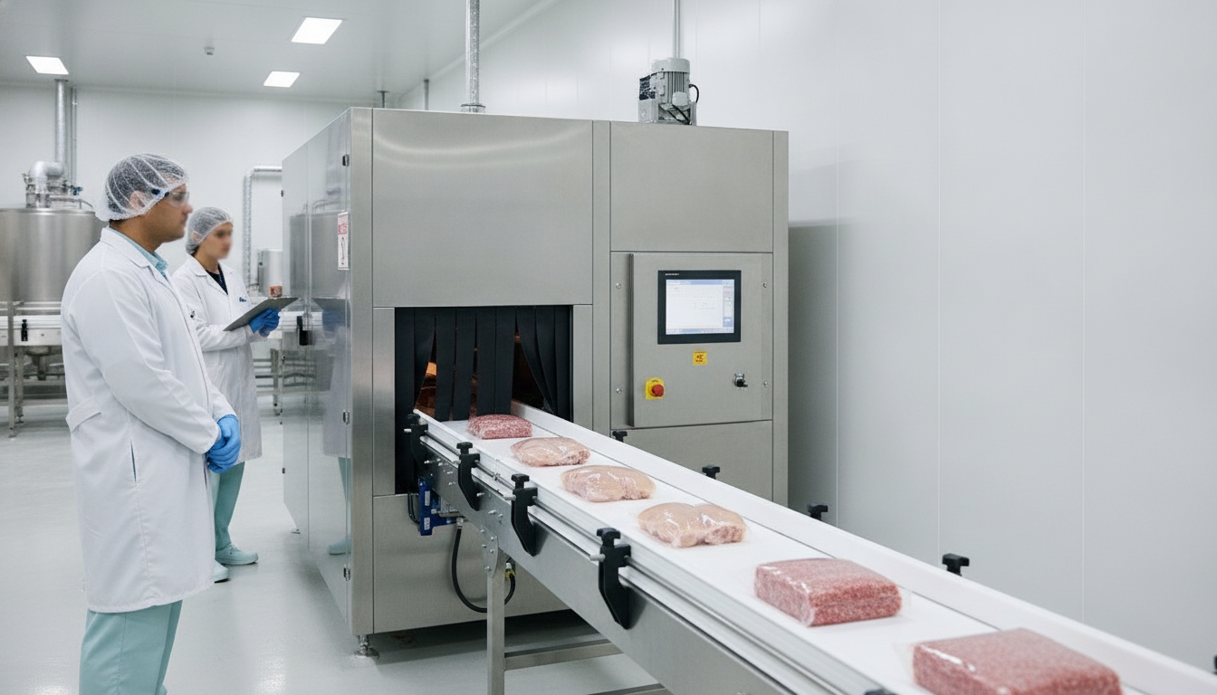 airport security screening scene featuring a cabinet X-ray conveyor and a portal radiation monitor