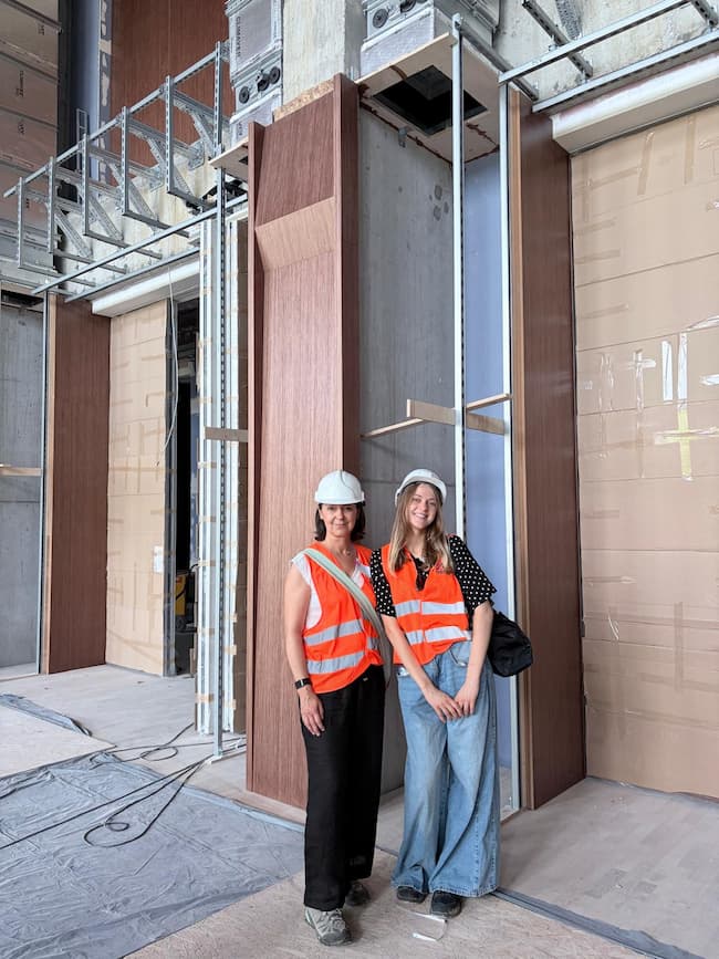WIREP Property Walk & Bike participants touring the Centrum Muzyki construction site in Kraków, guided by the MIRBUD SA site manager