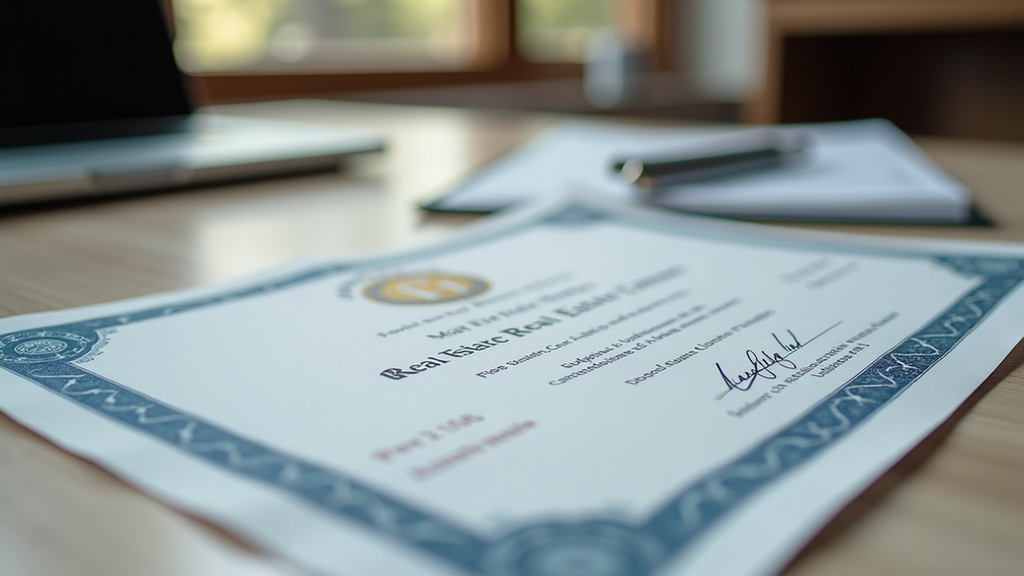 Colorado real estate license certificate
