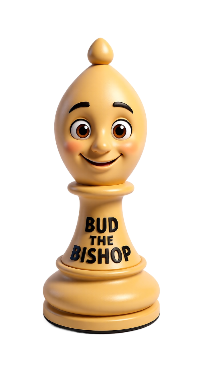Bud the Bishop, a friendly chess character for children