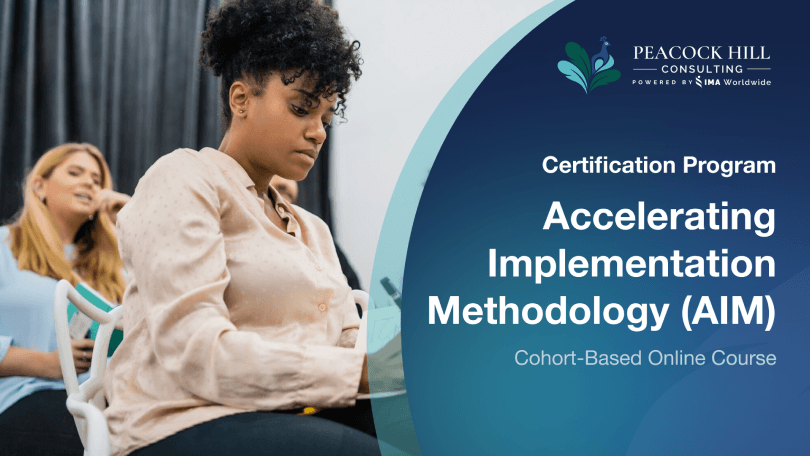 AIM Community Office Hours session - instructor presenting change management diagram