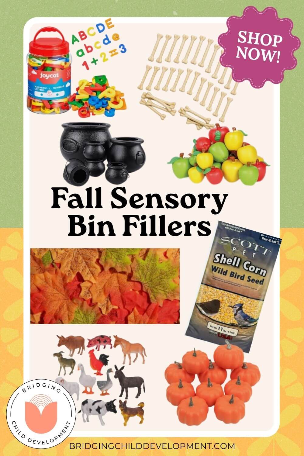 sensory play table fillers for fall