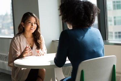 2 adult women on an interview