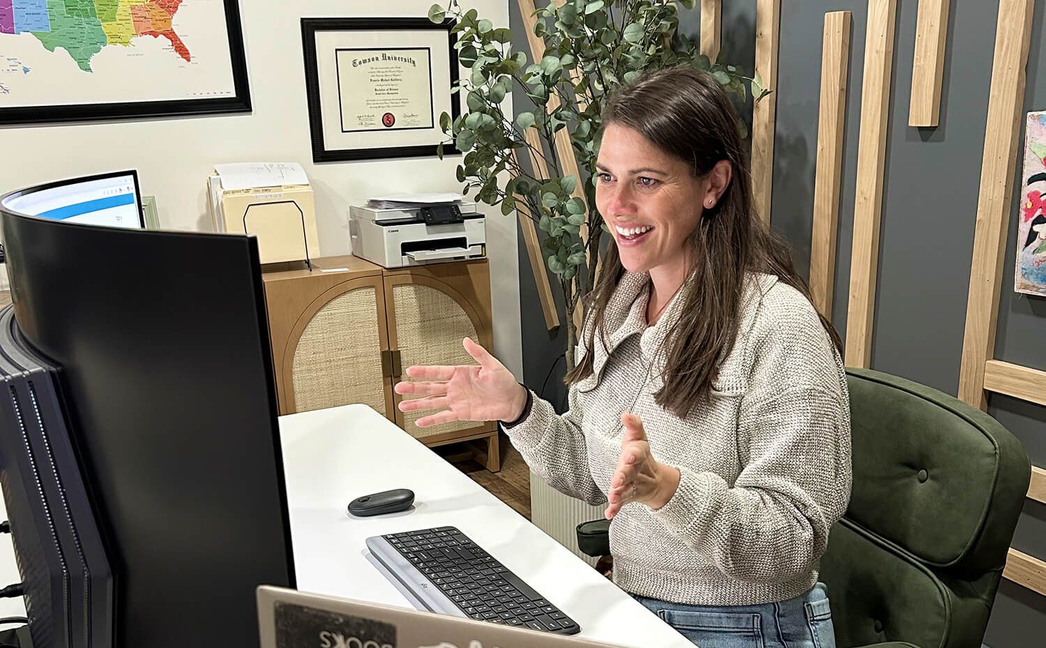 elly Goldberg, speech-language pathologist and early childhood education trainer delivering a live virtual training