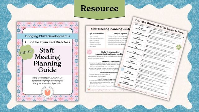 staff meeting planning guide for child care directors freebie