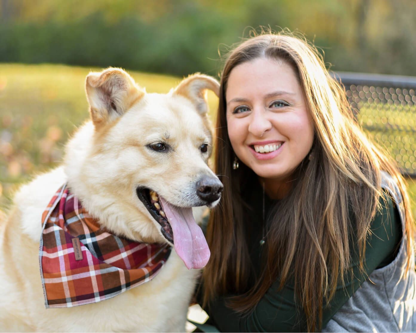 Samantha Lynch, prior child care director and blog contributor with her dog