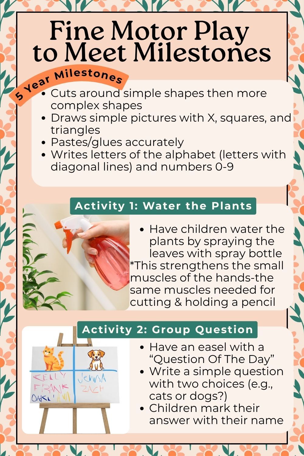 fine motor milestones and 2 activities