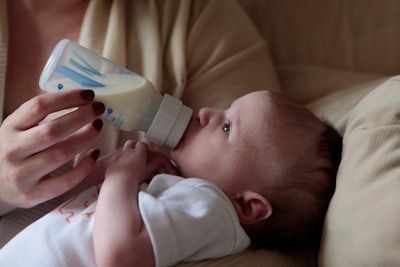 baby drinking bottle