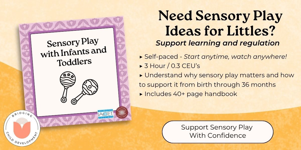 training informational card for Sensory Play with Infants and Toddlers