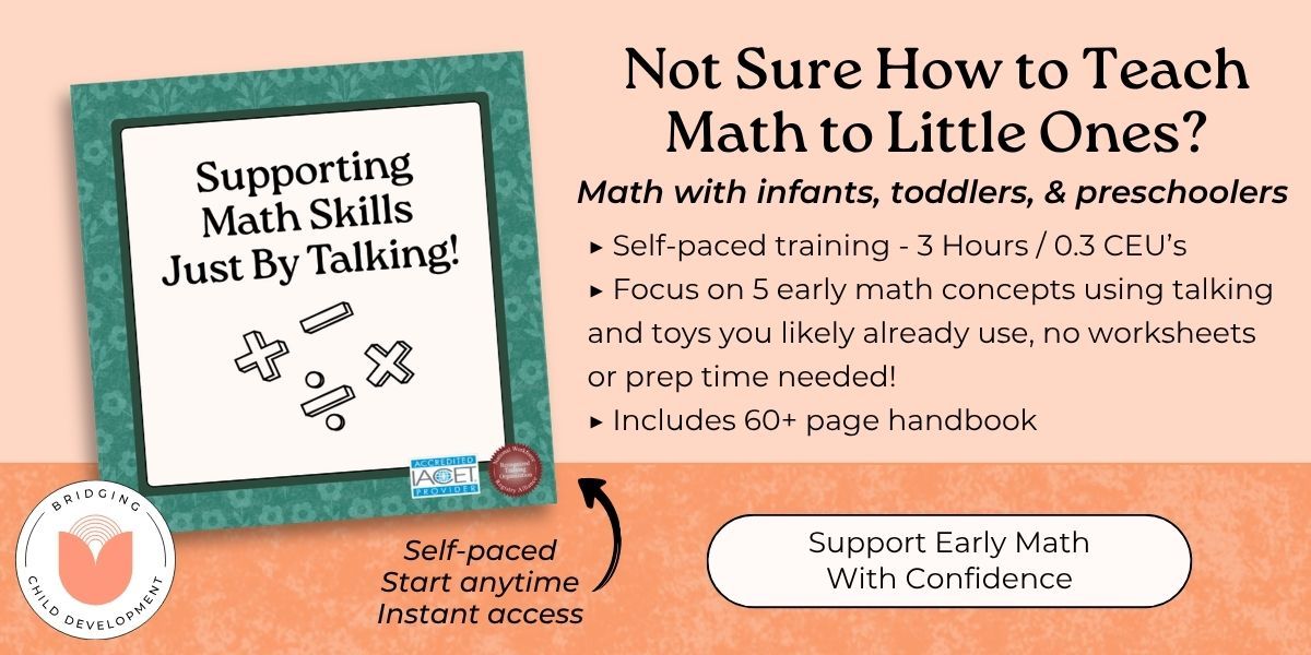 training card with purchase button describing the math training for child care providers