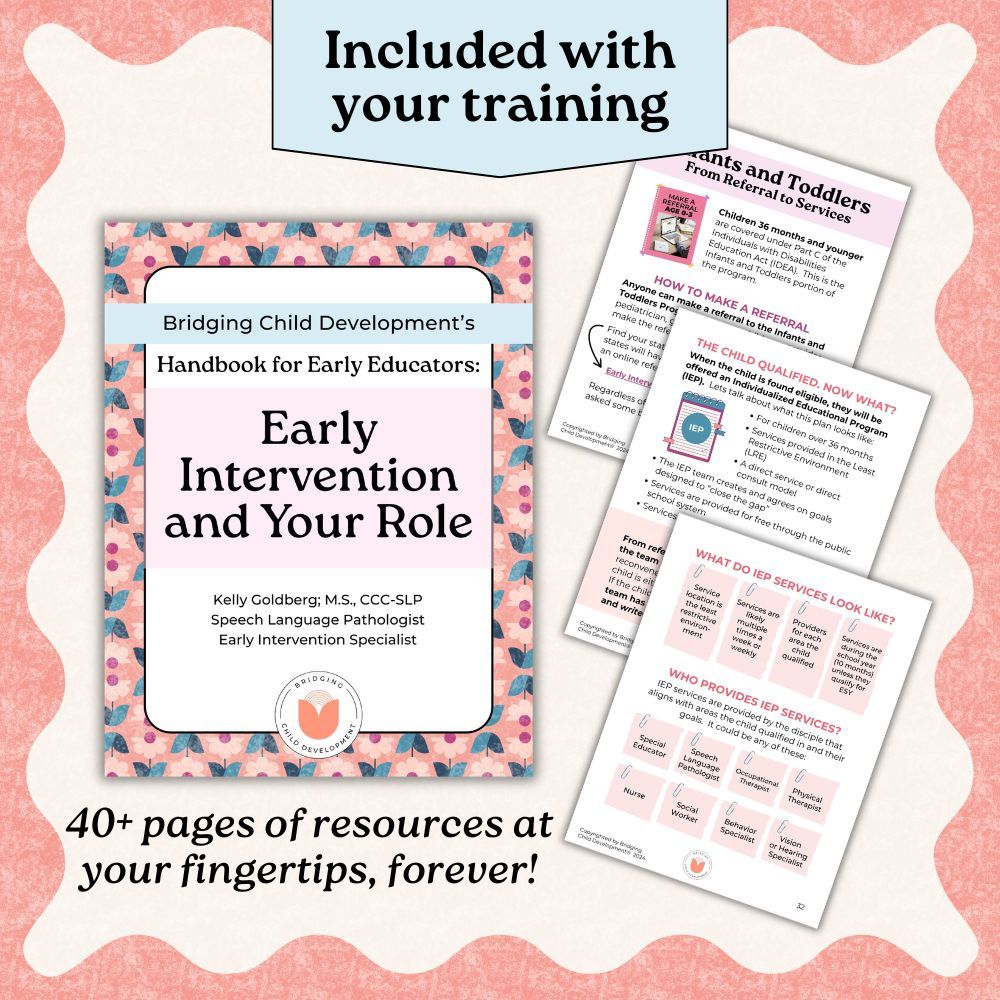 Early Intervention and Your Role training handbook displayed on a tablet