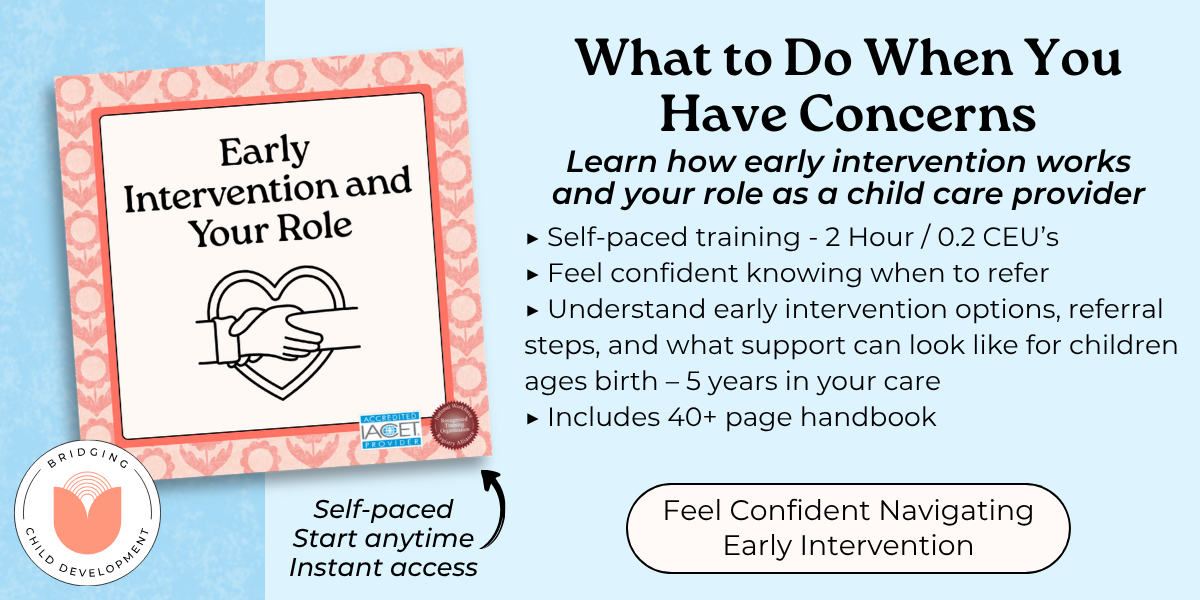 training information on early intervention and your role course