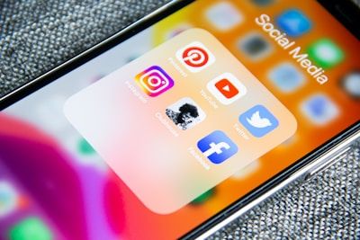 social media icons on a cell phone