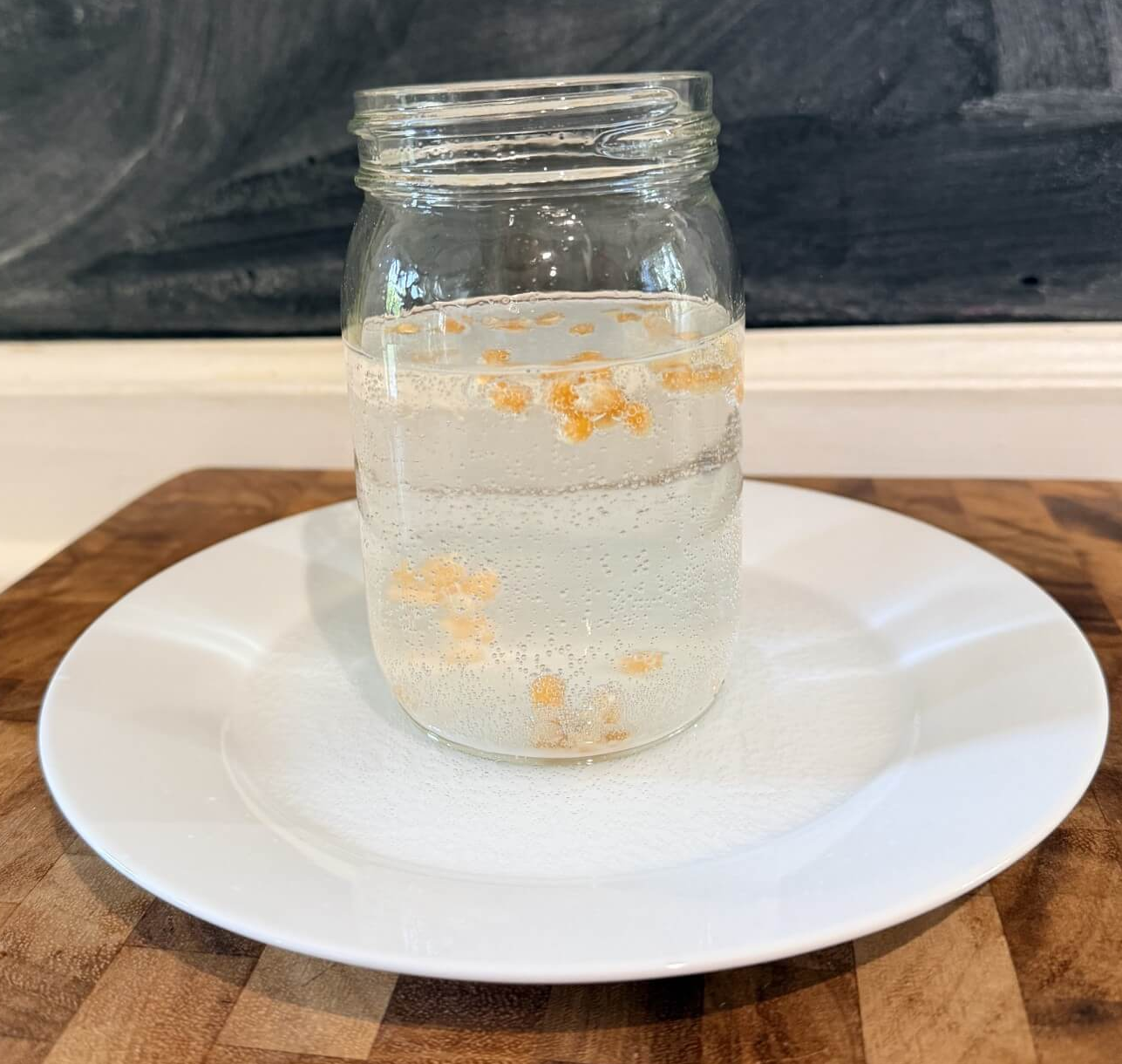 dancing corn kernels in jar