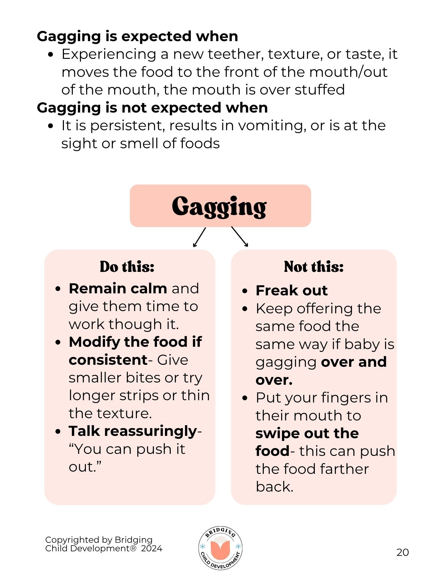 what to do and what not to do when baby gags visual