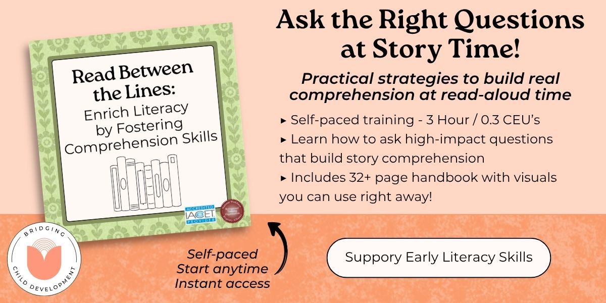 training card image for training on supporting comprehension with preschool age children. training description and purchase button. 