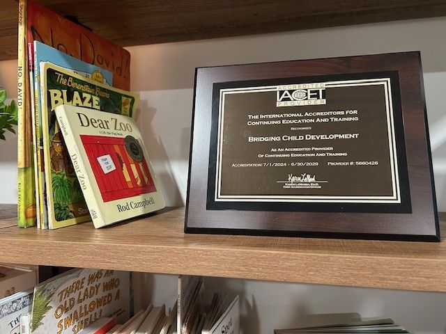 IACET organization credentialing on bookshelf