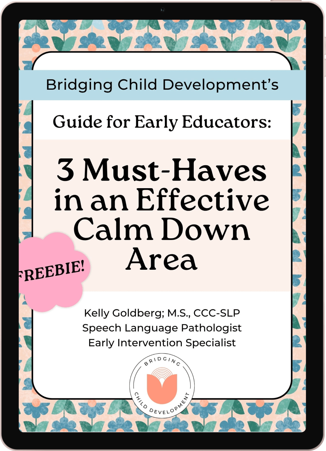 freebie for early childhood educators displayed on a tablet