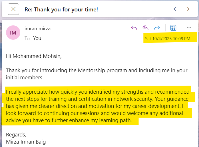 Testimonial screenshot