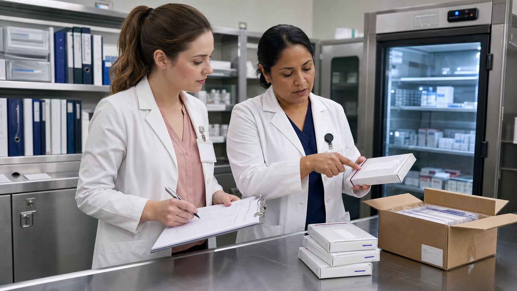 Clinical research professional in white coat with stethoscope — GlobalCore