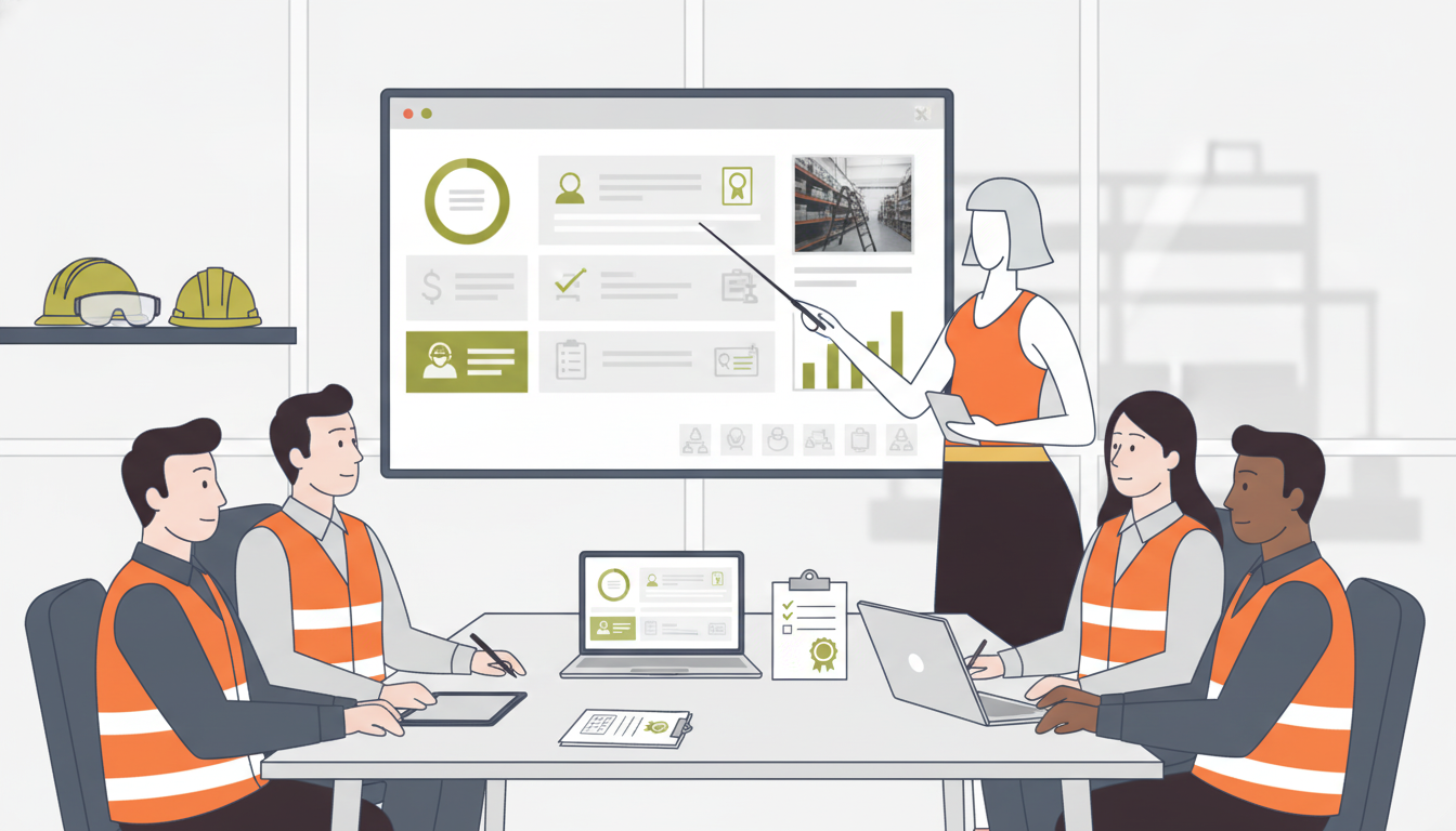 Work Safety Hub consultants reviewing WHS training with workplace managers