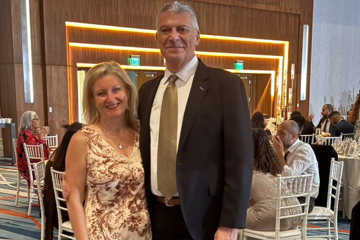 Justine Assal, co-founder of Speaking Lebanese, with her husband Raja at a family celebration