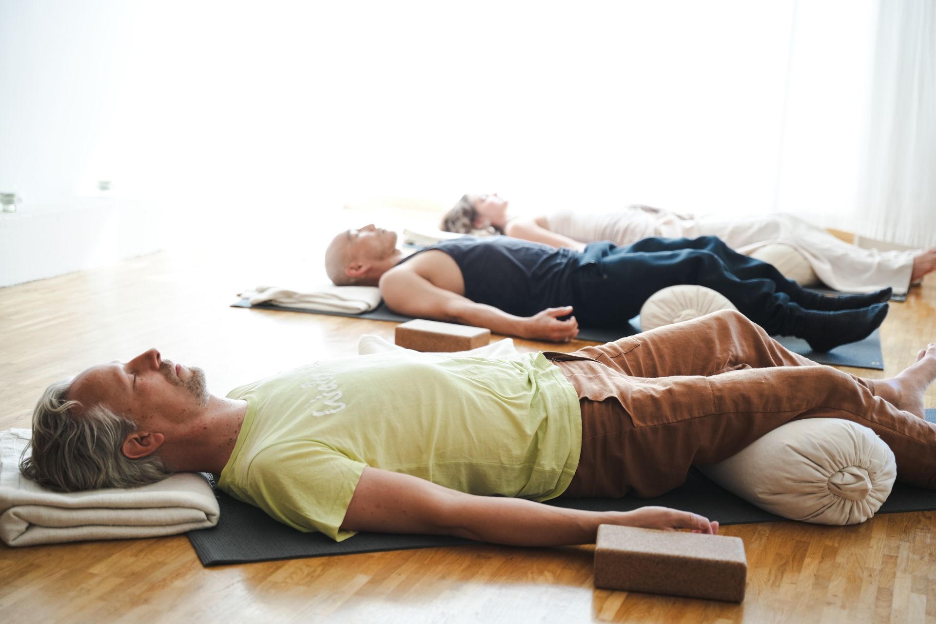 Participants resting side by side during integration