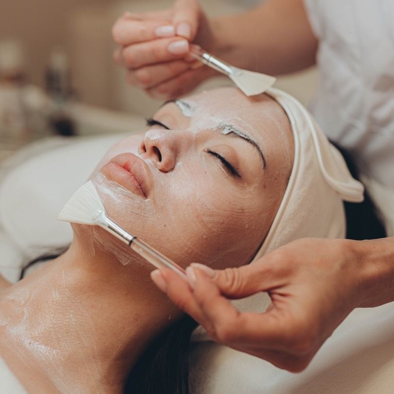 Client receiving a facial treatment