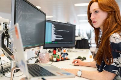 Engineer working at a computer