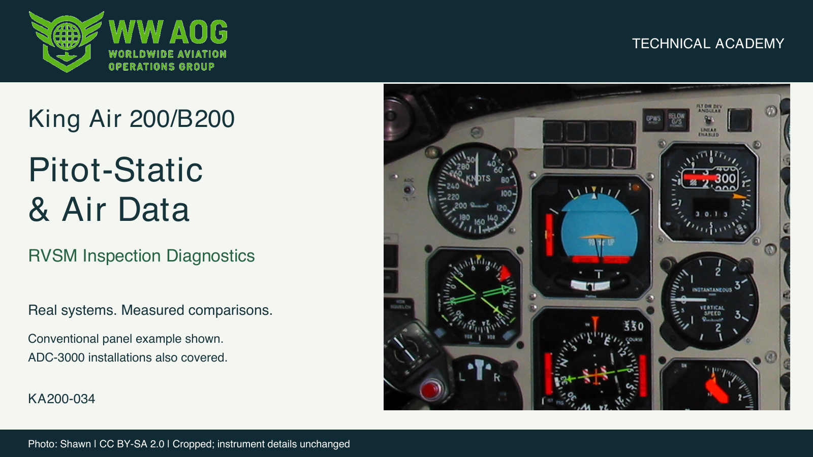 Conventional King Air 200 cockpit example; this photo does not identify an ADC-3000 installation.