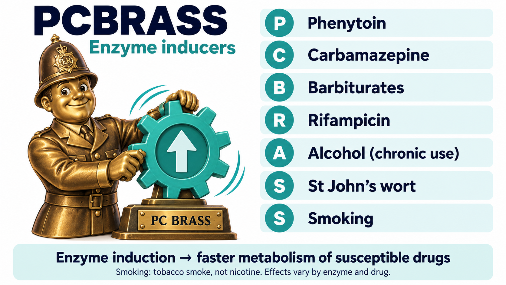 MSRA Mastery Pharmacology: PCBRASS enzyme-inducer mnemonic; Cameo-free course preview