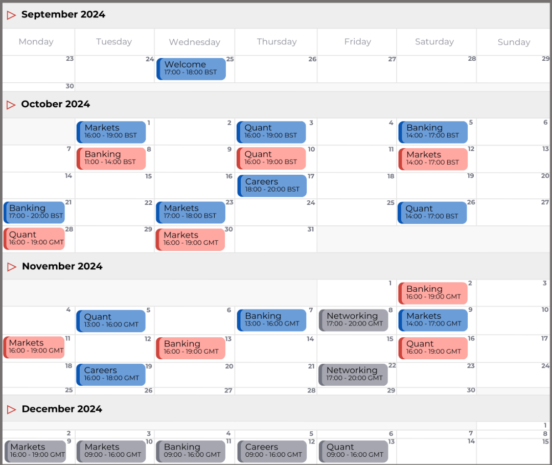 University Pathways Calendar