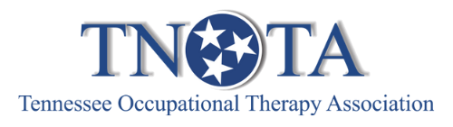 Image with TNOTA letters and the Tennessee Occupational Therapy Association below letters with tri-star symbol for the O in TNOTA