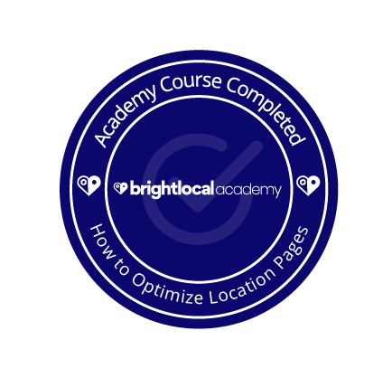 BrightLocal Academy - Course Completed - Optimize Local Landing Pages