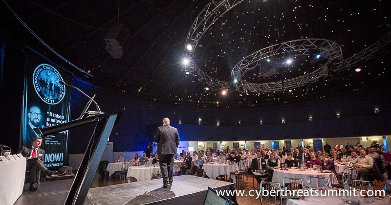 Keynote speaker on stage at a previous ICTTF event