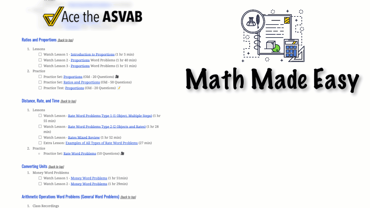 ASVAB arithmetic reasoning study guide