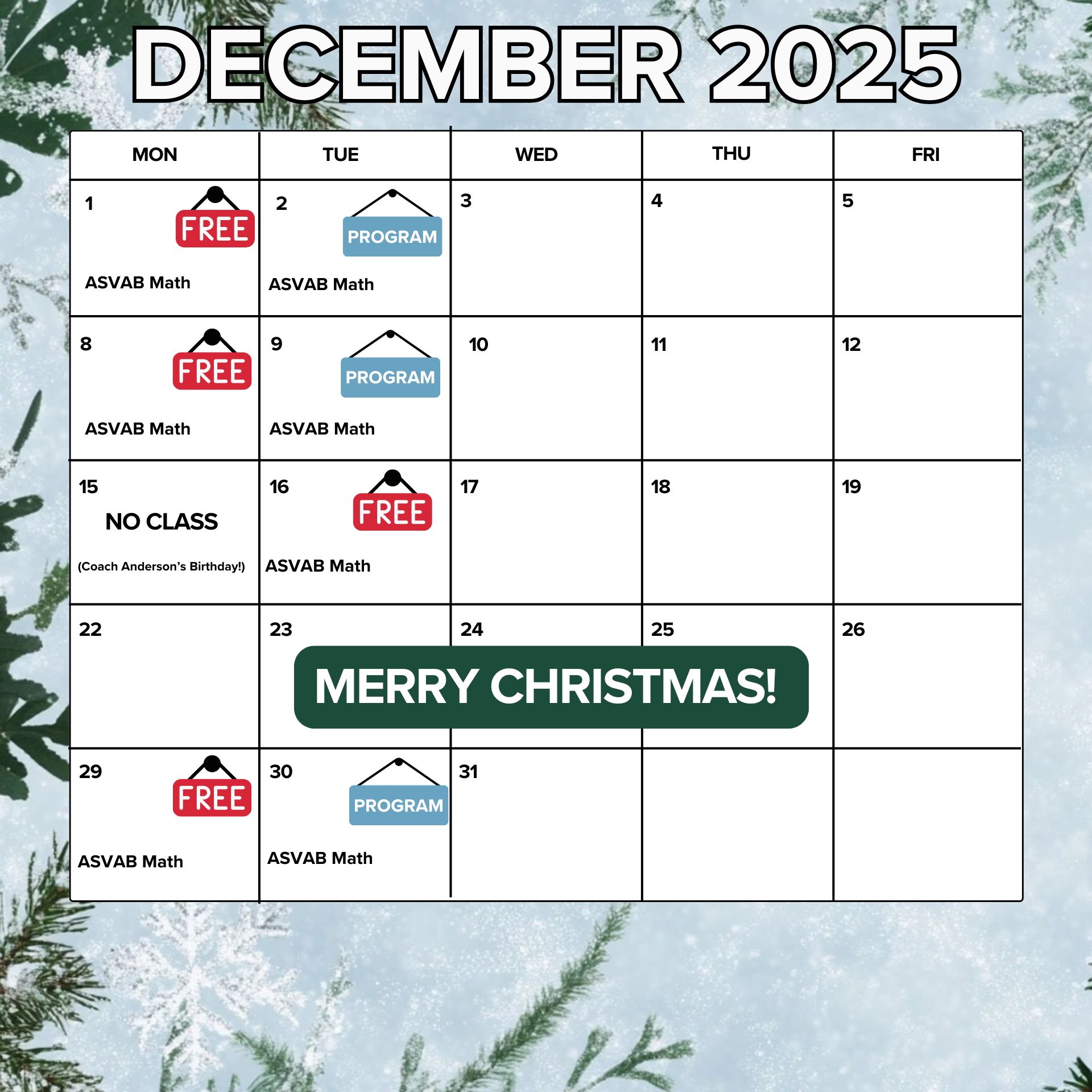 April 2025 ASVAB Classes